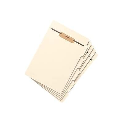 Smead - Folder Dividers with Fastener, Side 1/5-Cut Tab, Letter Size, 10/Box - Manila Smead - Folder Dividers with Fastener, Side 1/5-Cut Tab, Letter Size, 10/Box - Manila