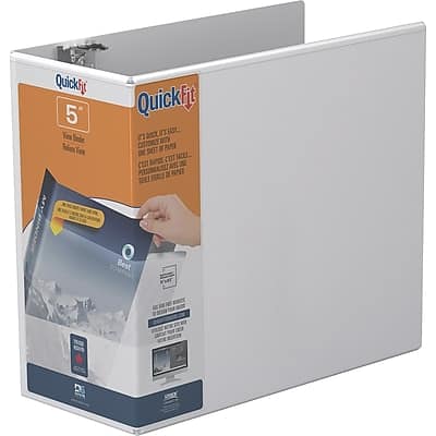 Stride - QuickFit 5" 3-Ring View Binders, D-Ring - White Stride - QuickFit 5" 3-Ring View Binders, D-Ring - White