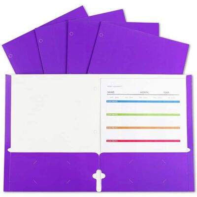 C-line - 2-Pocket Laminated Paper Portfolios with 3-Hole Punch, Purple, Box of 25 C-line - 2-Pocket Laminated Paper Portfolios with 3-Hole Punch, Purple, Box of 25