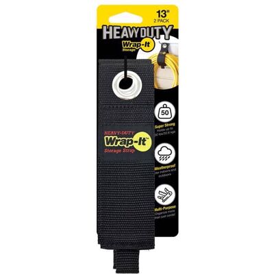 Wrap-It Storage - Wrap-It Heavy-Duty 2 in. W X 13 in. L Storage Straps 50 lb 2 pk - Black Wrap-It Storage - Wrap-It Heavy-Duty 2 in. W X 13 in. L Storage Straps 50 lb 2 pk - Black