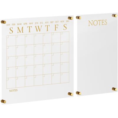 Martha Stewart - Grayson Premium Acrylic Monthly Wall Calendar and Notes Board - Clear/Gold Martha Stewart - Grayson Premium Acrylic Monthly Wall Calendar and Notes Board - Clear/Gold