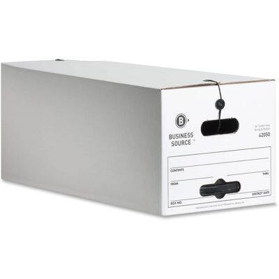 Business Source - Light Duty Letter Size Storage Box Stackable White For File Recycled 12 / Carton Business Source - Light Duty Letter Size Storage Box Stackable White For File Recycled 12 / Carton