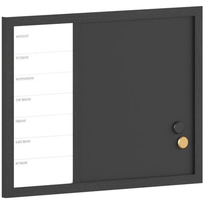 Martha Stewart - Everette Dry Erase Magnetic Weekly Calendar/Chalk Board - Black Woodgrain Martha Stewart - Everette Dry Erase Magnetic Weekly Calendar/Chalk Board - Black Woodgrain