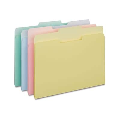 Staples - File Folders, 1/3-Cut Tab, Letter Size, 100/Pack - Assorted Pastel Colors Staples - File Folders, 1/3-Cut Tab, Letter Size, 100/Pack - Assorted Pastel Colors