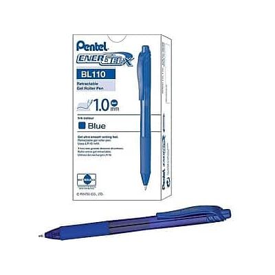 Pentel - EnerGel-X RollerGel Retractable Gel Pens, Bold Point, Dozen - Blue Ink Pentel - EnerGel-X RollerGel Retractable Gel Pens, Bold Point, Dozen - Blue Ink