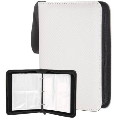 Unique Bargains - 4 Pocket Trading Card Binder, Holds 400 Top Loaders Light-Textured PU Cover with Zipper for TCG Game - Silver Unique Bargains - 4 Pocket Trading Card Binder, Holds 400 Top Loaders Light-Textured PU Cover with Zipper for TCG Game - Silver