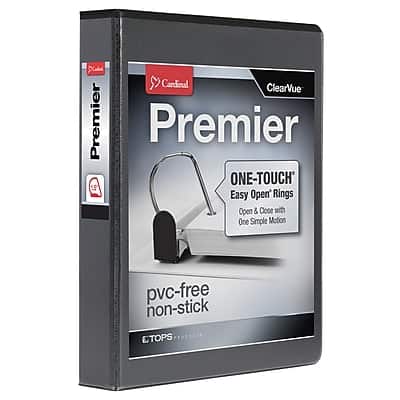 Cardinal - Premier Easy Open Heavy Duty 1 1/2" 3-Ring View Binders, D-Ring - Black Cardinal - Premier Easy Open Heavy Duty 1 1/2" 3-Ring View Binders, D-Ring - Black