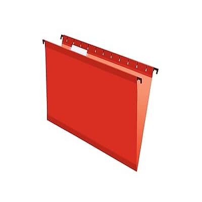 Pendaflex - SureHook Reinforced Hanging File Folders, 5-Tab, Letter Size, 20/Box - Red Pendaflex - SureHook Reinforced Hanging File Folders, 5-Tab, Letter Size, 20/Box - Red