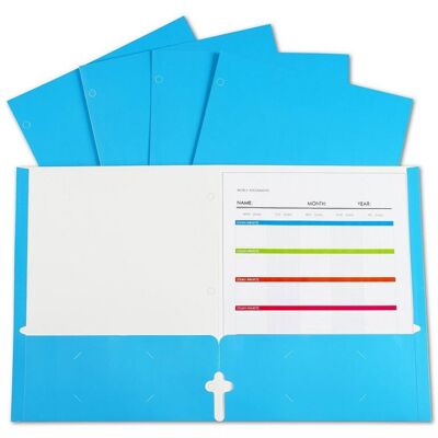 C-line - 2-Pocket Laminated Paper Portfolios with 3-Hole Punch, Blue, Box of 25 C-line - 2-Pocket Laminated Paper Portfolios with 3-Hole Punch, Blue, Box of 25
