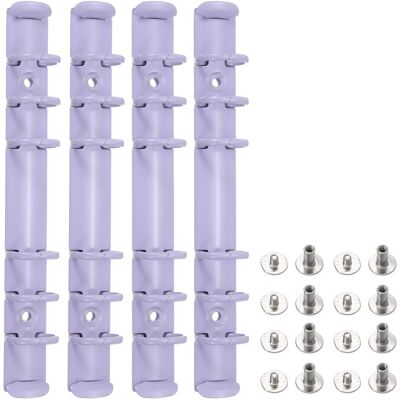 Unique Bargains - A6 6-Hole Ring Binder Mechanisms, 4 Sets Binder Spines Replacement for Office Planners Documents Organization - Purple Unique Bargains - A6 6-Hole Ring Binder Mechanisms, 4 Sets Binder Spines Replacement for Office Planners Documents Organization - Purple