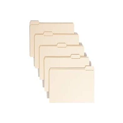 Smead - File Folder, Reinforced 1/5-Cut Tab, Letter Size, 100/Box - Manila/Green Smead - File Folder, Reinforced 1/5-Cut Tab, Letter Size, 100/Box - Manila/Green