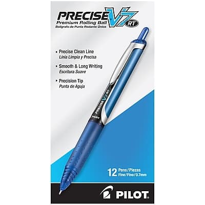 Pilot - Precise V7 RT Retractable Rollerball Pens, Fine Point, Dozen - Blue Ink Pilot - Precise V7 RT Retractable Rollerball Pens, Fine Point, Dozen - Blue Ink