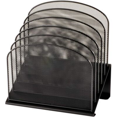 Safco - Onyx Wire Mesh Desktop Organizer 5 Compartment Compartment Size : 1" 12" x 11.25" x 7.25" Desktop Steel - Black Safco - Onyx Wire Mesh Desktop Organizer 5 Compartment Compartment Size : 1" 12" x 11.25" x 7.25" Desktop Steel - Black