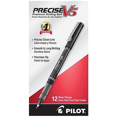 Pilot - Precise V5 Rollerball Pens, Extra Fine Point, Dozen - Black Ink Pilot - Precise V5 Rollerball Pens, Extra Fine Point, Dozen - Black Ink