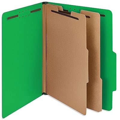 Staples - 100% Recycled Heavy Duty Classification Folder, 2-Dividers, 2" Expansion, Letter Size, 10/Box - Green Staples - 100% Recycled Heavy Duty Classification Folder, 2-Dividers, 2" Expansion, Letter Size, 10/Box - Green
