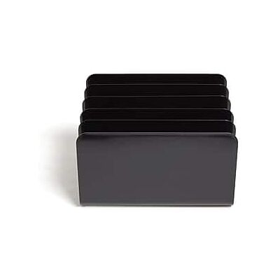 TRU RED - 5-Compartment Plastic Incline Sorter - Black TRU RED - 5-Compartment Plastic Incline Sorter - Black