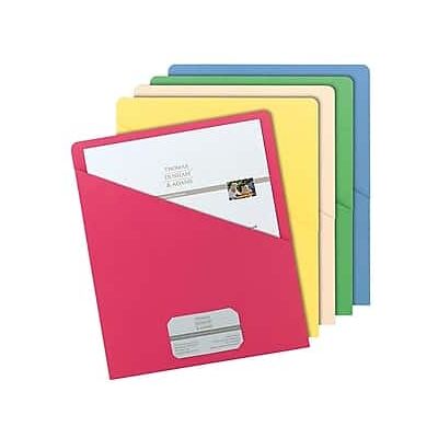 Smead - Organized Up Slash File Jackets, Letter Size, 25/Pack - Assorted Colors Smead - Organized Up Slash File Jackets, Letter Size, 25/Pack - Assorted Colors