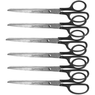 Westcott - Contract Stainless Steel Scissors 9", Black, Pack of 6 Westcott - Contract Stainless Steel Scissors 9", Black, Pack of 6