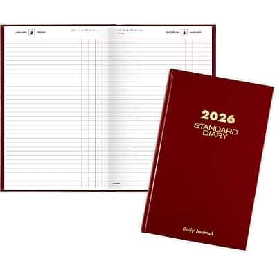 AT-A-GLANCE - 2026 Hardcover Diary, 7.75" x 12", Ruled - Red AT-A-GLANCE - 2026 Hardcover Diary, 7.75" x 12", Ruled - Red