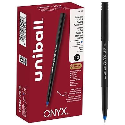 uni-ball - Onyx Rollerball Pens, Fine Point, 0.7mm, Blue Ink, Dozen - Black uni-ball - Onyx Rollerball Pens, Fine Point, 0.7mm, Blue Ink, Dozen - Black