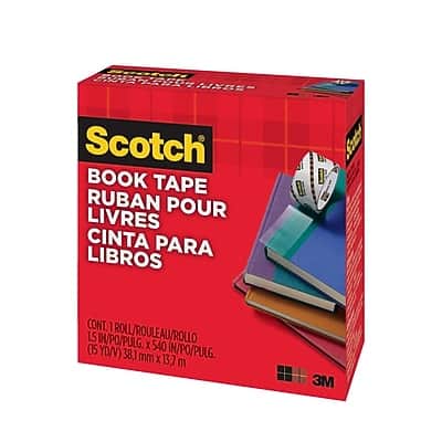 Scotch - Book Tape, 1.5" x 15 yds., 3" Core - Transparent Clear Scotch - Book Tape, 1.5" x 15 yds., 3" Core - Transparent Clear