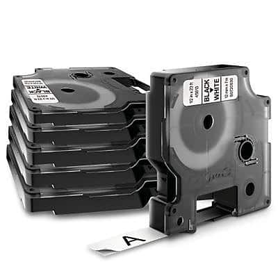 Dymo - D1 Standard 45013 Label Maker Tape, 1/2" x 23', 6/Pack (45013) - Black On White Dymo - D1 Standard 45013 Label Maker Tape, 1/2" x 23', 6/Pack (45013) - Black On White