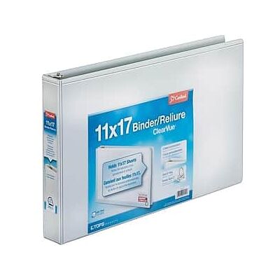 Cardinal - ClearVue 1 1/2" 3-Ring View Binder, D-Ring - White Cardinal - ClearVue 1 1/2" 3-Ring View Binder, D-Ring - White