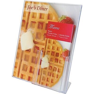 Staples - Sign Holder with Literature Pocket, 8.5" x 11" Plastic - Clear Staples - Sign Holder with Literature Pocket, 8.5" x 11" Plastic - Clear
