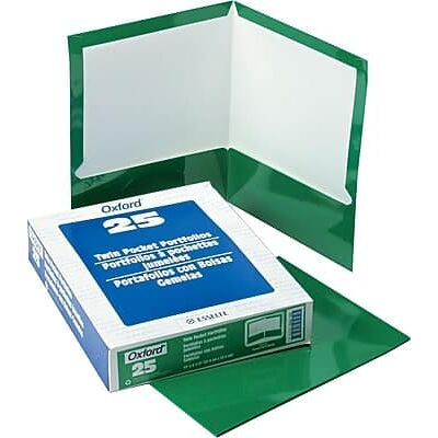 Oxford - Laminated Portfolio, High Gloss, 11" x 8 1/2", 25/Bx - Green Oxford - Laminated Portfolio, High Gloss, 11" x 8 1/2", 25/Bx - Green