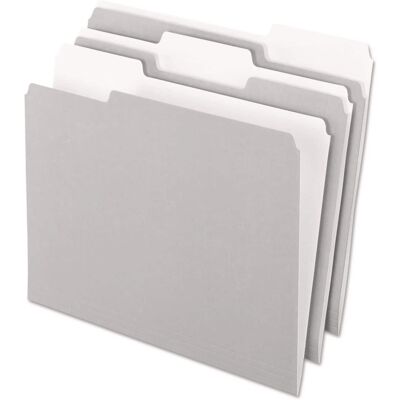 Tops Business Forms - Interior File Folders, 1/3-Cut Tabs: Assorted, Letter Size, Gray, 100/Box Tops Business Forms - Interior File Folders, 1/3-Cut Tabs: Assorted, Letter Size, Gray, 100/Box