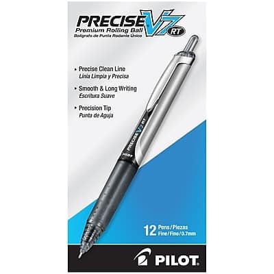 Pilot - Precise V7 RT Retractable Rollerball Pens, Fine Point, Ink, Dozen - Black Pilot - Precise V7 RT Retractable Rollerball Pens, Fine Point, Ink, Dozen - Black