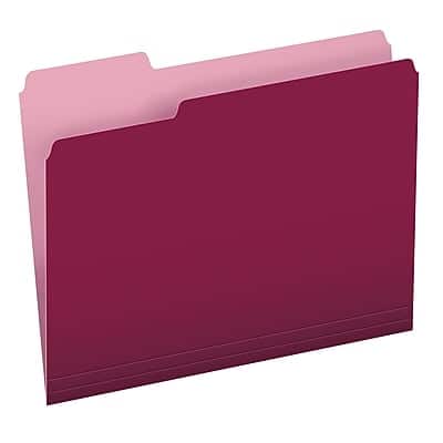 Pendaflex - Recycled File Folder, 1/3-Cut Tab, Letter Size, 100/Box - Burgundy Pendaflex - Recycled File Folder, 1/3-Cut Tab, Letter Size, 100/Box - Burgundy
