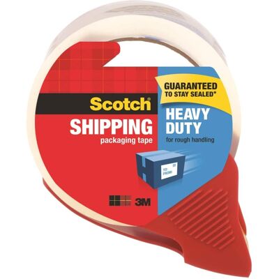 3M - Scotch 1.88 in. W X 38.2 yd L Heavy-Duty Packaging Tape with Dispenser 3M - Scotch 1.88 in. W X 38.2 yd L Heavy-Duty Packaging Tape with Dispenser