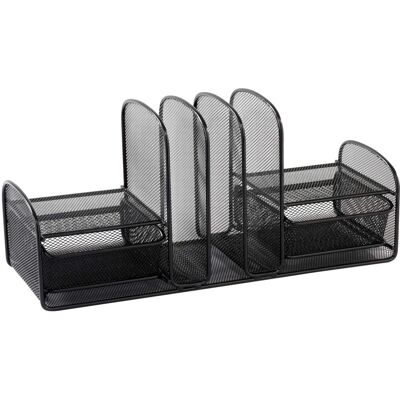 Safco - Multipurpose Mesh Desktop Organizer 7.75" x 17" x 6.75" Desktop - Black Safco - Multipurpose Mesh Desktop Organizer 7.75" x 17" x 6.75" Desktop - Black
