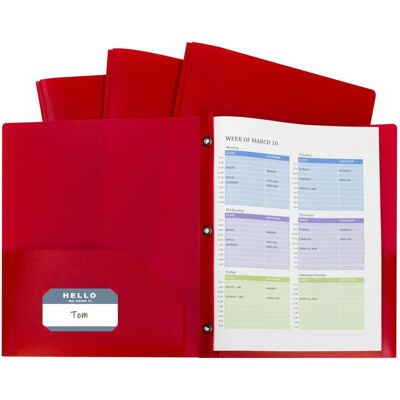 C-line - C Line Two Pocket Heavyweight Poly Portfolio Folder with Prongs Red Pack of 10 C-line - C Line Two Pocket Heavyweight Poly Portfolio Folder with Prongs Red Pack of 10