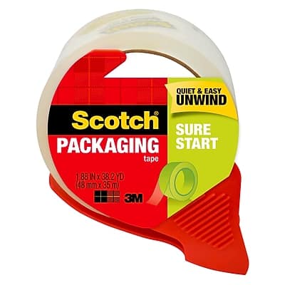 Scotch - Sure Start Shipping Packing Tape with Dispenser, 1.88" x 38.2 yds - Clear Scotch - Sure Start Shipping Packing Tape with Dispenser, 1.88" x 38.2 yds - Clear