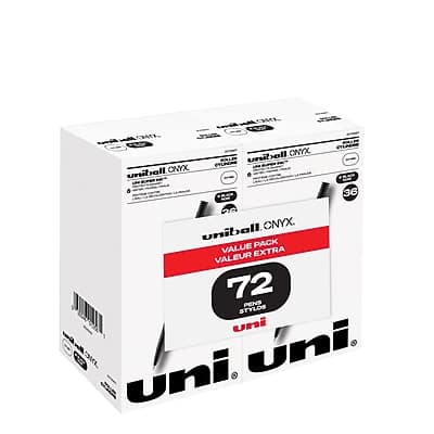 uni-ball - ONYX Rollerball Pen, Fine Point, 72/Pack - Black Ink uni-ball - ONYX Rollerball Pen, Fine Point, 72/Pack - Black Ink
