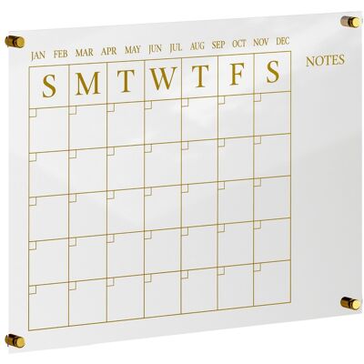 Martha Stewart - Grayson Premium Acrylic Monthly Wall Calendar with Notes Section - Clear/Gold Martha Stewart - Grayson Premium Acrylic Monthly Wall Calendar with Notes Section - Clear/Gold