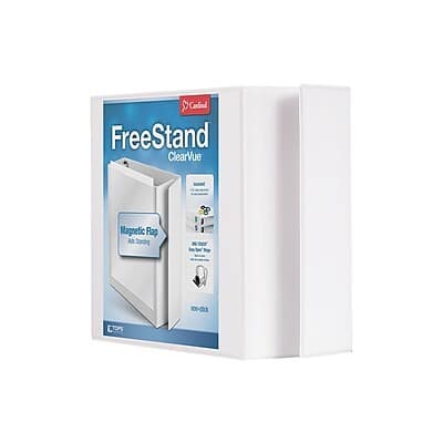 Cardinal - FreeStand EasyOpen Heavy Duty 4" 3-Ring View Binders, D-Ring - White Cardinal - FreeStand EasyOpen Heavy Duty 4" 3-Ring View Binders, D-Ring - White