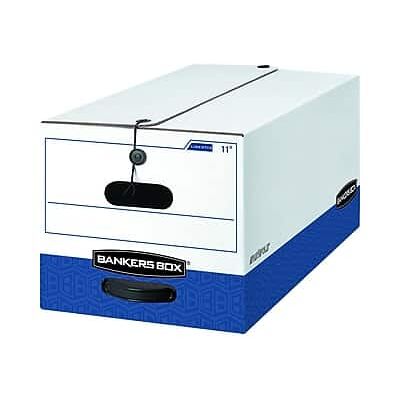 Bankers Box - Liberty Heavy-Duty Corrugated File Storage Boxes, String & Button, Letter Size/Blue, 12/Carton - White and Blue Bankers Box - Liberty Heavy-Duty Corrugated File Storage Boxes, String & Button, Letter Size/Blue, 12/Carton - White and Blue