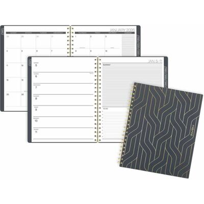 AT-A-GLANCE - 2026 Planner Letter 8 1/2" x 11" Sheet Size Twin Wire Black Gold Poly Cover Pocket Note Page Sticker Sheet AT-A-GLANCE - 2026 Planner Letter 8 1/2" x 11" Sheet Size Twin Wire Black Gold Poly Cover Pocket Note Page Sticker Sheet