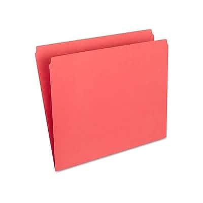 Staples - File Folder, Single Tab, Letter Size, 100/Box - Red Staples - File Folder, Single Tab, Letter Size, 100/Box - Red