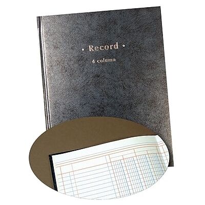Quill Brand - Columnar Book, 4-Columns, 7.25" x 9.5", 40 Sheets/Book - Blue Marble Quill Brand - Columnar Book, 4-Columns, 7.25" x 9.5", 40 Sheets/Book - Blue Marble