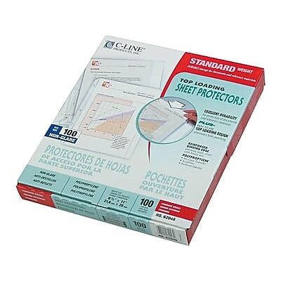 C-line - Standard Weight Sheet Protector, Non Glare, 11" x 8-1/2", 100/Box - Clear C-line - Standard Weight Sheet Protector, Non Glare, 11" x 8-1/2", 100/Box - Clear