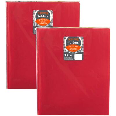 C-line - Two-Pocket Heavyweight Poly Portfolio Folder with Prongs, Assorted Primary Colors, 10 Per Pack, 2 Packs C-line - Two-Pocket Heavyweight Poly Portfolio Folder with Prongs, Assorted Primary Colors, 10 Per Pack, 2 Packs