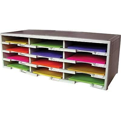 Storex - 12-Compartment Literature Organizers, 32" x 10.5" - Gray Storex - 12-Compartment Literature Organizers, 32" x 10.5" - Gray