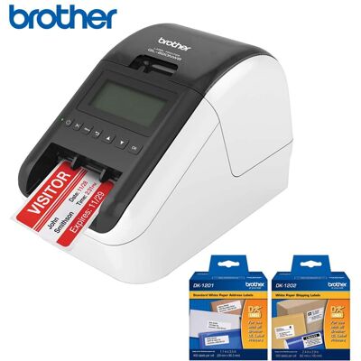 Brother - QL-820NWB Professional, Ultra Flexible Label Printer with DK-1201 and DK1202 Shipping Label Tape Bundle Brother - QL-820NWB Professional, Ultra Flexible Label Printer with DK-1201 and DK1202 Shipping Label Tape Bundle