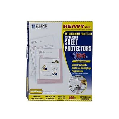 C-line - Heavyweight Polypropylene/PP Sheet Protectors, Heavyweight, 100/Box - Clear C-line - Heavyweight Polypropylene/PP Sheet Protectors, Heavyweight, 100/Box - Clear