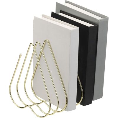 Unique Bargains - Folder Organizer Stand, 7 Slot Retractable Book Ends Metal Heart Shaped File Rack Magazine Letter Paper Home - Gold Tone Unique Bargains - Folder Organizer Stand, 7 Slot Retractable Book Ends Metal Heart Shaped File Rack Magazine Letter Paper Home - Gold Tone