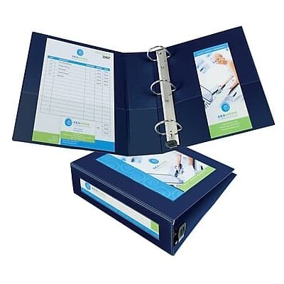 Avery - Heavy Duty 3" 3-Ring Framed View Binders, One Touch EZD Ring - Navy Blue Avery - Heavy Duty 3" 3-Ring Framed View Binders, One Touch EZD Ring - Navy Blue